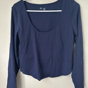 Offline by Aerie Women's Scoop Neck Long Sleeve Cropped‎ T-Shirt Size XL
